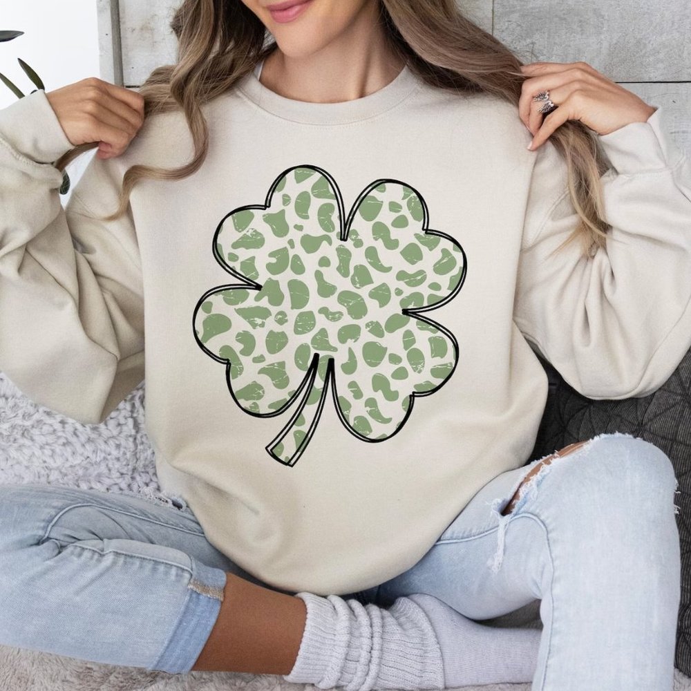 Leopard Shamrock Crewneck Sweatshirt